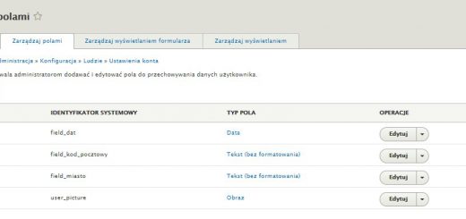 zarządzanie polami